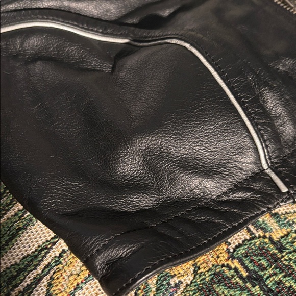 Vintage Harley-Davidson Black Leather Sports Bra Crop Top Biker Chic 34/6 Sm/Med - Picture 15 of 16